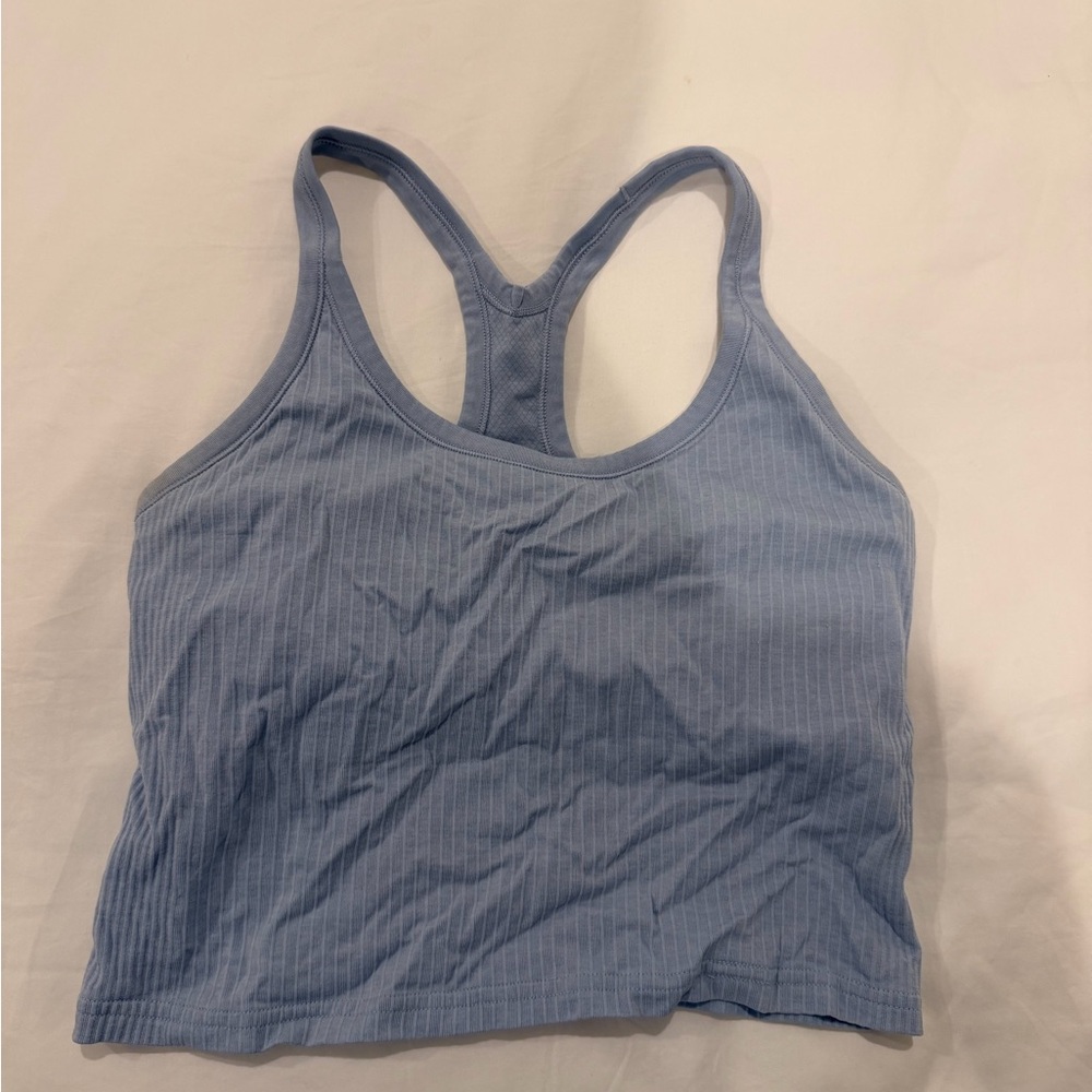 lululemon athletica Light Blue Ribbed Tank Top